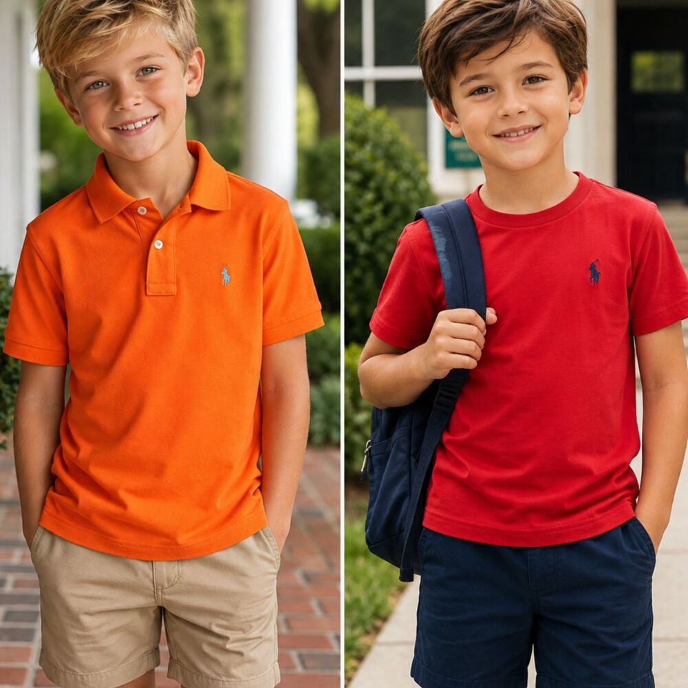 Polo Ralph Lauren Preppy Y2K Boys School Bundle (1) Polo  8 (1) Tee 7